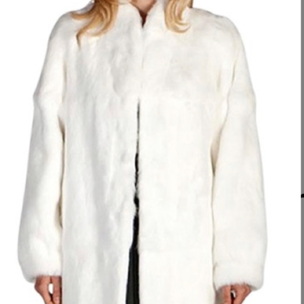 Vintage White full length Rabbit Coat